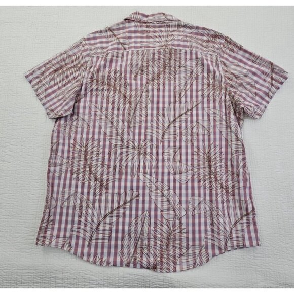 Tasso Elba Short Sleeve Shirt Men's XXL Blue Red Hawaiian Tropical Print EUC LN - Picture 12 of 16